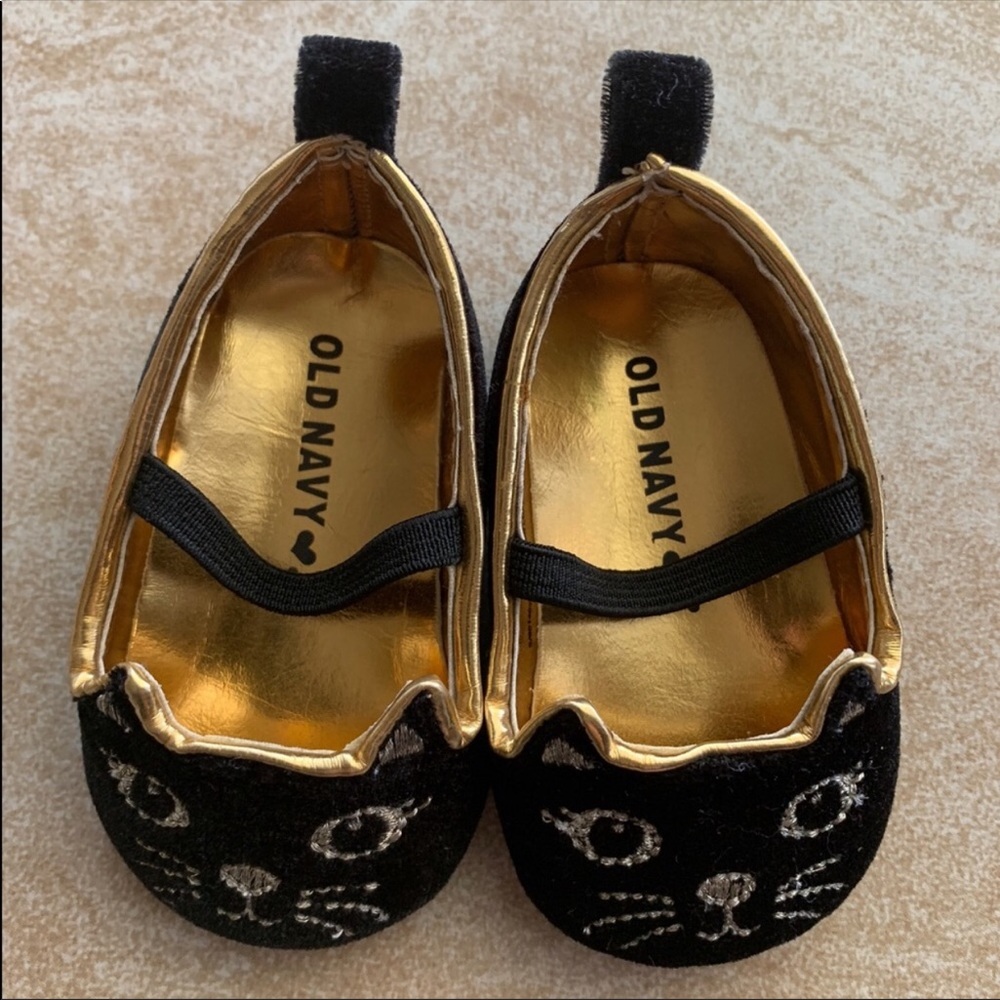 Black kitty Old Navy Shoes 0-3 months